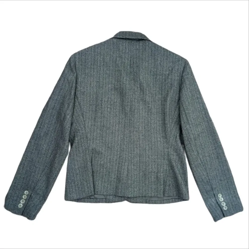 Vintage Lauren Ralph Lauren Fall Gray Herringbone Wool Blazer Suit Jacket